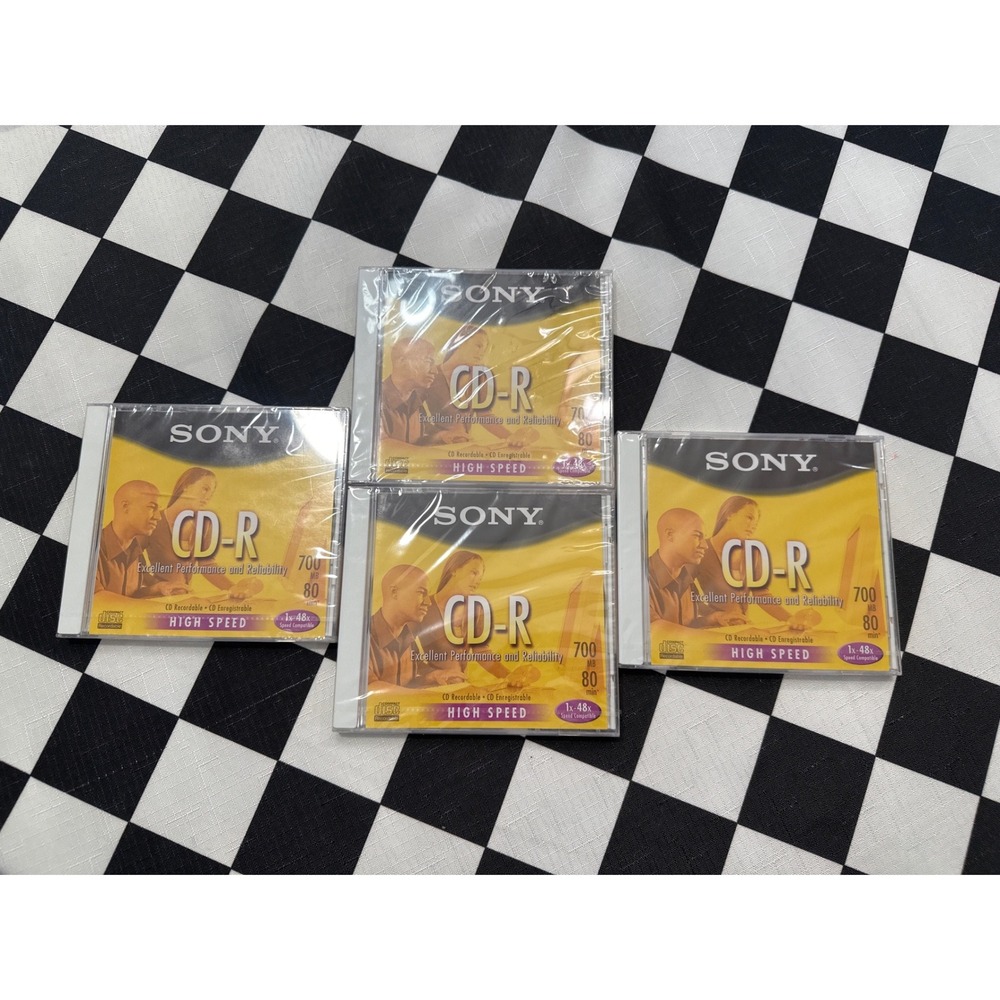 Sony CD-R 700MB 80 Minute High Speed Recordable Blank Media Lot of 4 Sealed